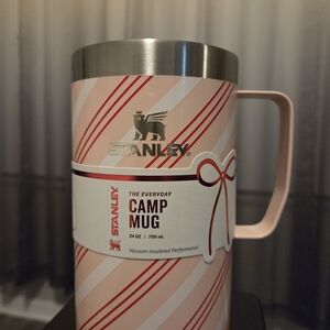 Stanley Striped Pink and Silver Camp Mug